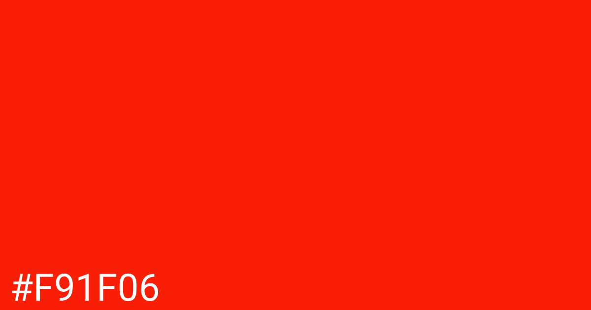 Hex color #f91f06 graphic