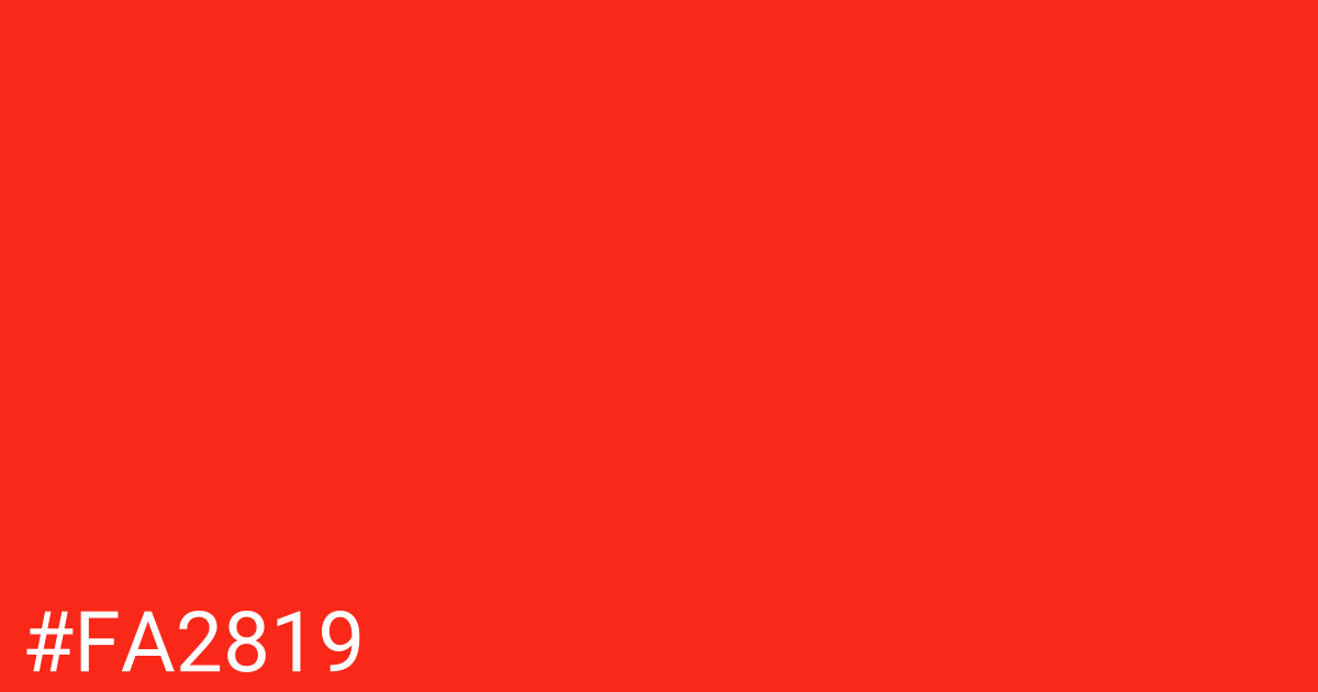 Hex color #fa2819 graphic