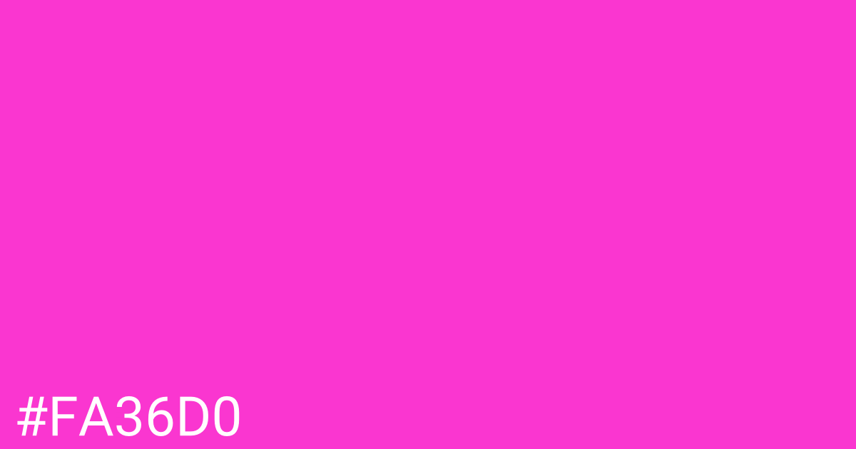 Hex color #fa36d0 graphic