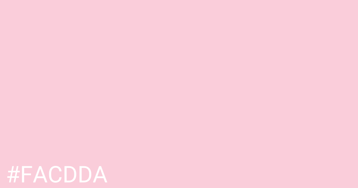 Hex color #facdda graphic