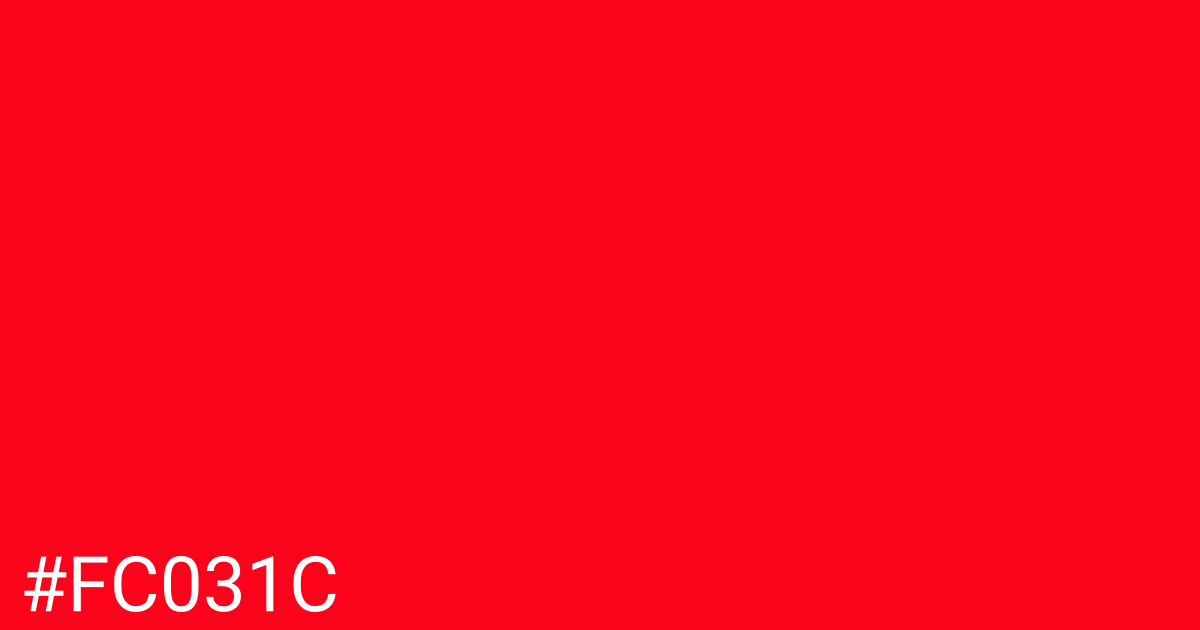 Hex color #fc031c graphic