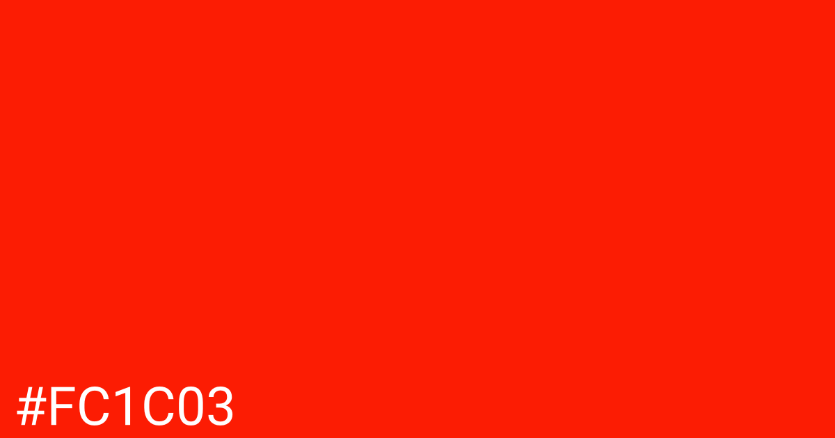 Hex color #fc1c03 graphic