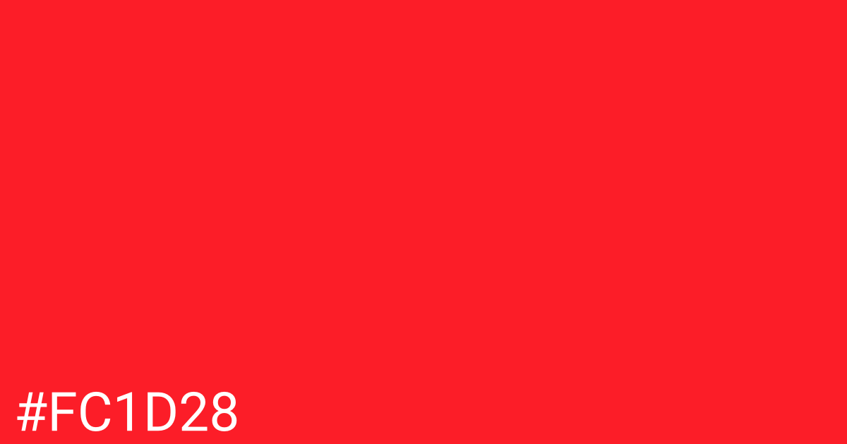 Hex color #fc1d28 graphic