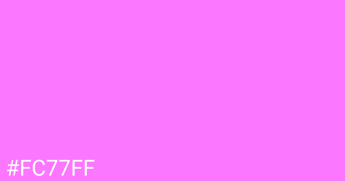 Hex color #fc77ff graphic