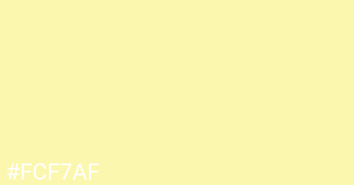 Hex color #fcf7af graphic