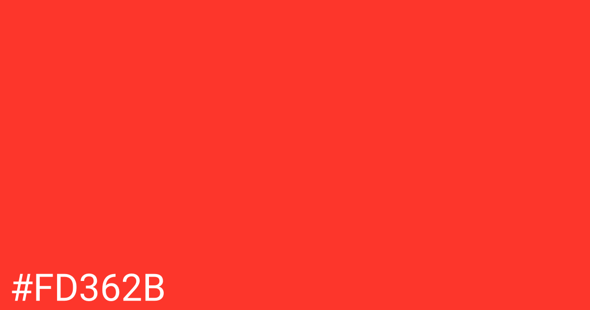 Hex color #fd362b graphic