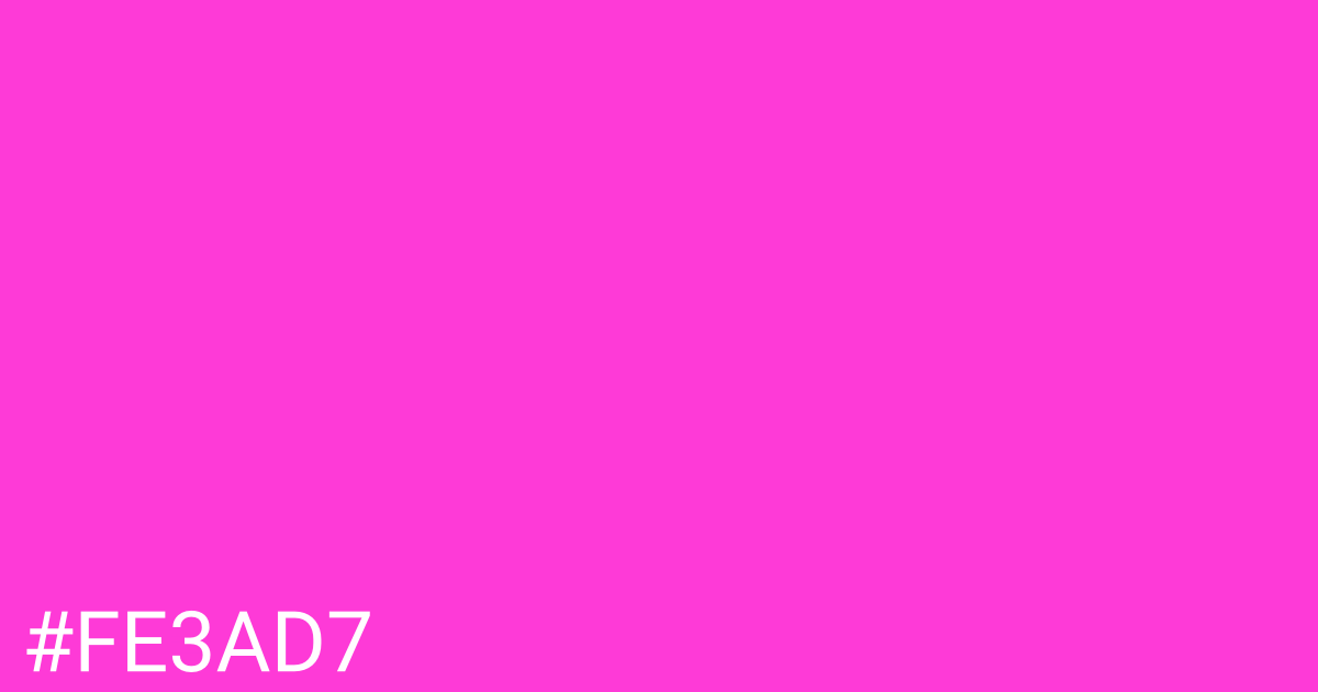 Hex color #fe3ad7 graphic