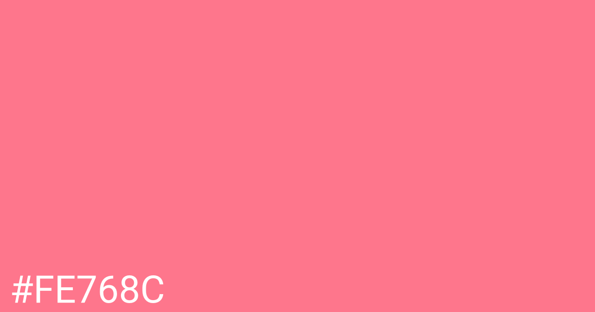 Hex color #fe768c graphic