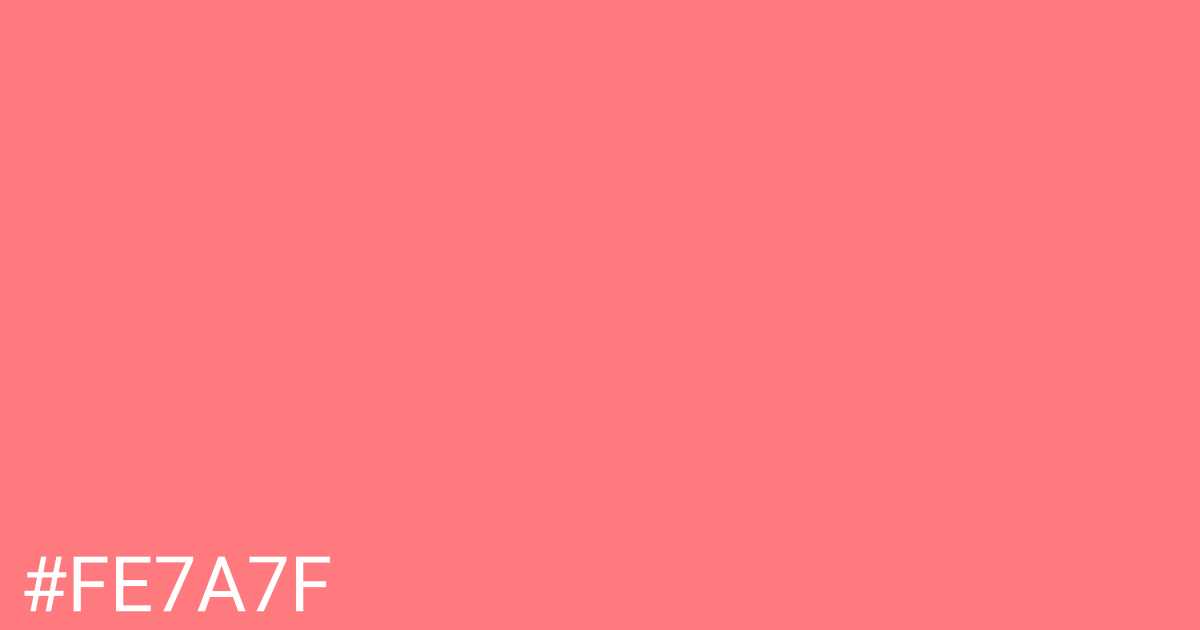 Hex color #fe7a7f graphic