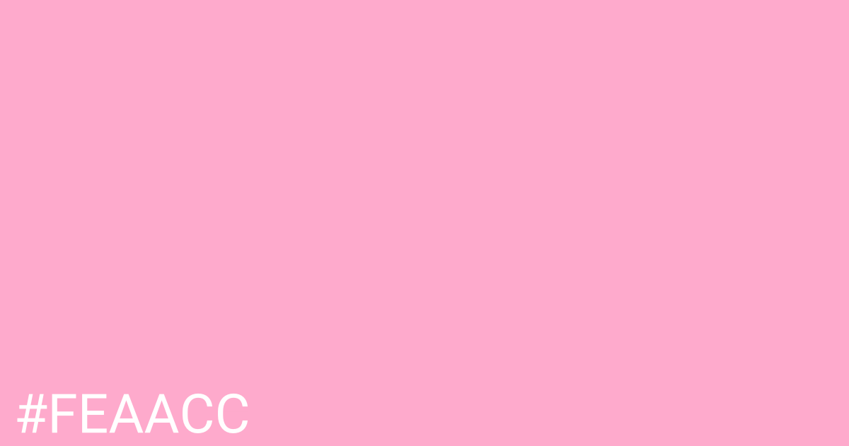 Hex color #feaacc graphic