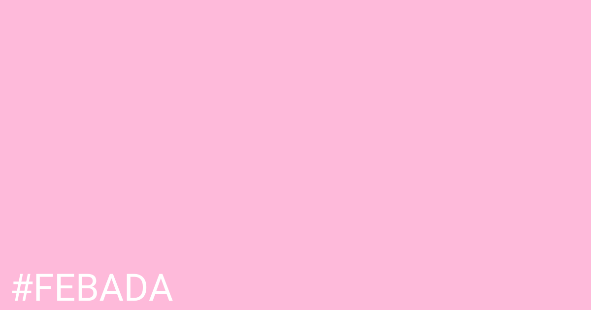 Hex color #febada graphic