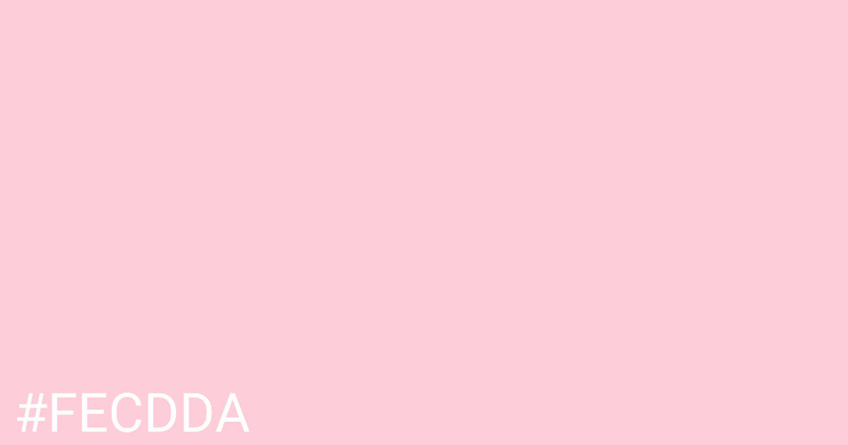 Hex color #fecdda graphic